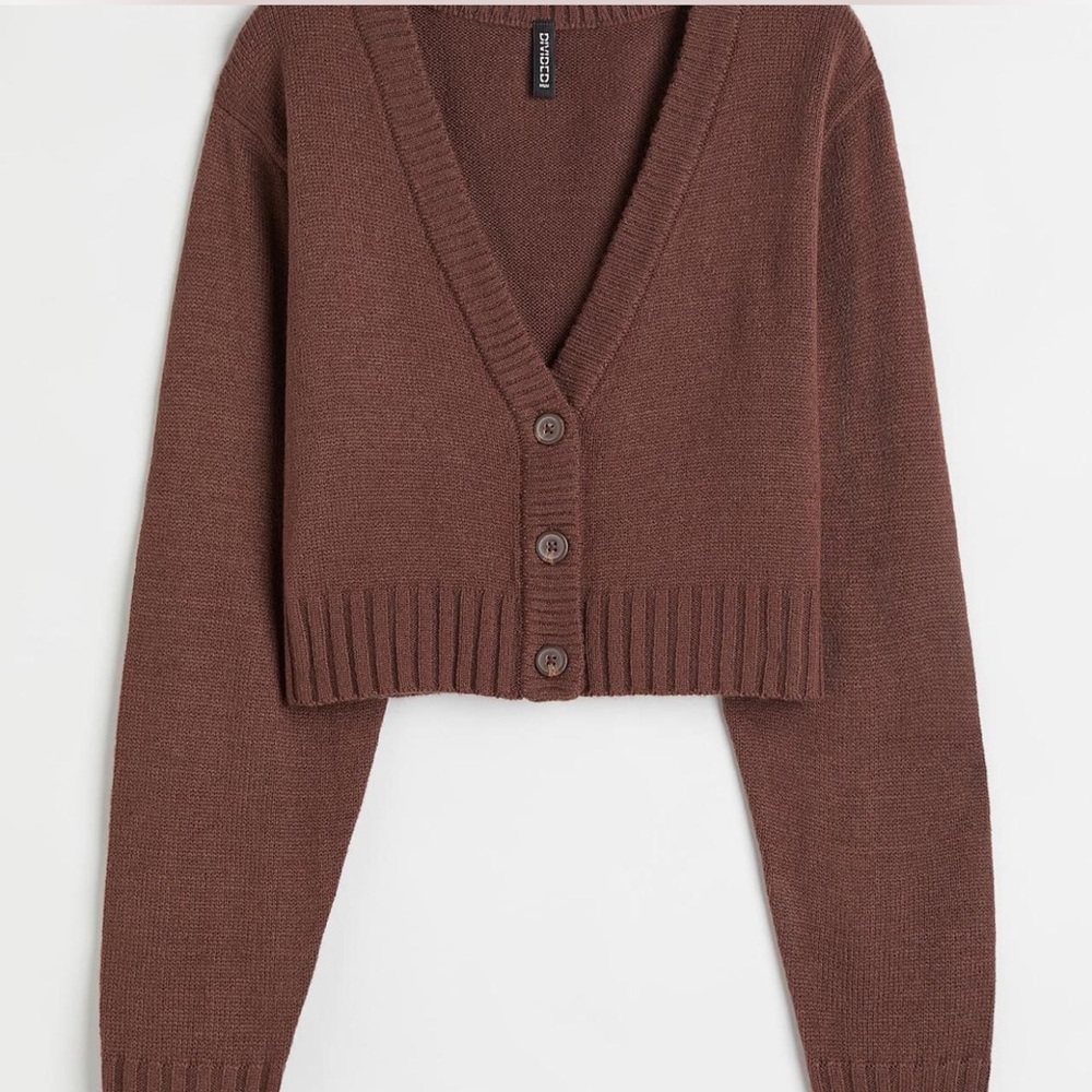 Brown Cropped Cardigan NWT